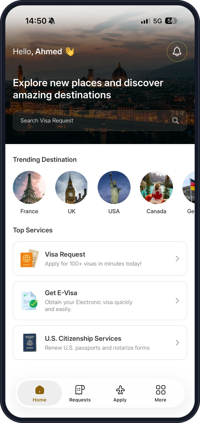 The TVSHelper app home screen